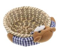 DECHOUS Panier de Rangement Ours en Paille Tressée pour Jouets et Livres Grande Capacité, Style Campagne Adorable et Utilisation Polyvalente la Maison