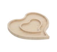 DECHOUS Plateau en Bois Forme Cœur Rustique pour Noix et Snacks, Design Multifonctionnel, Artisanat Soigné, Décorations de Fête et Réunions à Domicile