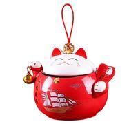 DECHOUS Pot Céramique Chat Porte-chance Pot De Rangement Pour Thé Boîte à Thé De Mariage Boîte De Rangement Multifonction