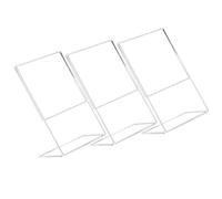 DECHOUS Présentoir Acrylique 3 Pièces Design en L Robuste pour Affichage Polyvalent de Cartes et Flyers, pour Bureaux et Centres Commerciaux