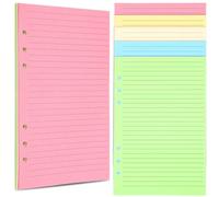 DECHOUS Recharges de papier A5 ligné 50 feuilles épaisses perforées 6 trous pour prises de notes et listes de travail