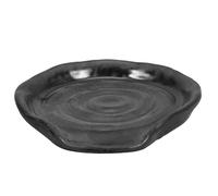 DECHOUS Repose-cuillère en Céramique Noire Variegation Unique de Four, Support Antidérapant Facile à Nettoyer pour Accessoires Cuisine et Décoration Raffinée