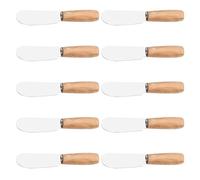 DECHOUS Spatule à Crème en Acier Inoxydable Manche Bois pour Pâtisserie | Grattoir à Beurre, Couteau Beurre Tartineur, Usage Crème et Beurre, la Cuisine et Four Couleur Aléatoire
