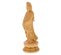 DECHOUS Statue Sculptée de Guan Yin en Bois, Décoration Maison