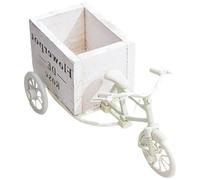 DECHOUS Support à Fleurs de Vélo Léger et Facile à Nettoyer en Bois et Plastique Blanc Décoration Champêtre Centre de Table Élégant pour Mariage ou Salon