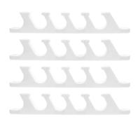 DECHOUS Support de Réglage en Plastique Blanc 4 Pièces pour Chaise Longue Extérieur Multipositions à Cinq Dents, Ajusteur pour Meubles de Terrasse