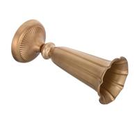 DECHOUS Vase Trompette en Métal à Pied, 11,8 Pouces, Style Urne Or | Finition Vintage Classique, Support Stable, pour Composition de Fleur Intérieure et Événements