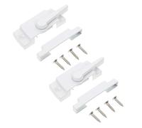DECHOUS Verrous de Fenêtre Coulissante Lot de 2 Installation Simple et Robuste Sets de Sets en Alliage de Zinc Blanc pour Sécurité et Blocage des Fenêtres Coulissantes