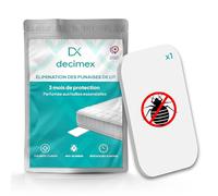 DECIMEX Plaquette Anti Punaises de Lit & Acariens aux Huiles Essentielles - Traitement et Prévention - Efficace 8 à 10 Semaines - Fabriqué en France - Lot de 1