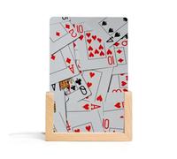 Deck of Disattered Playing Cards Veilleuse LED en acrylique avec base en bois, facile à assembler, lampe de bureau lumineuse transparente, lampe de table décorative durable, sans odeur, cadeau