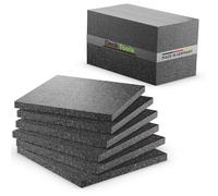 Deck Tools® Lot de 25 patins de terrasse - 90 mm x 60 mm x 8 mm - Sous-couche en granulés de caoutchouc pour terrasses WPC et bois - 3/6/8/10/20 mm d'épaisseur - Fabriqué en Allemagne - Protection de
