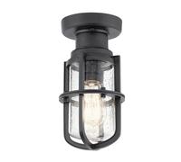 Deckenleuchte Extérieur Verre Ø14cm E27 IP44 Noir Cour Maritime Éclairage