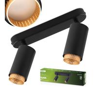 Plafonnier LED Spot 2 tubes GU10 ELIGIS Noir LUMILED