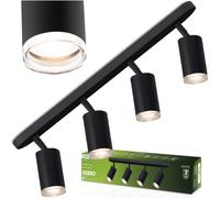 Plafonnier LED Spot 4x GU10 IP44 ADERO Noir Lumiled