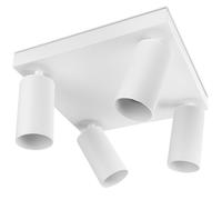 Lumiled Plafonnier à 4 spots pour plafond, plafonnier, plafonnier, orientable, pivotant, blanc, rond, 4 douilles GU10, 230 V