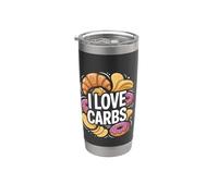 Déclaration amusante pour les amateurs de nourriture I Love Carbs Gobelet isotherme en acier inoxydable double paroi