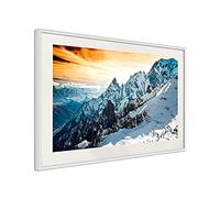 DECLINA Affiche paysage, poster encadré, poster mural, poster nature, cadre décoration murale, Poster sous cadre Le Mont Blanc, 40x60 cm, Cadre blanc avec passe-partout