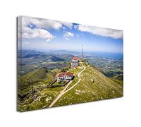 DECLINA Impression sur toile paysage, Tableau décoration murale, photo sur toile, Tableau photo paysage La Rhune Pays Basque, 100x60 cm
