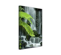 DECLINA Tableau Chutes d'eau imprimée - Impression sur toile décoration murale Zen - Déco maison, cuisine, salon, chambre adulte - Vert 30x50 cm