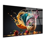 DECLINA, tableau décoration murale, cadre verre acrylique, tableau déco smoothie de fruits, art mural moderne, décoration intérieure lumineuse, 120x80 cm