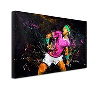 DECLINA, Tableau decoration murale salon, Toile imprimée, Tableau deco, Tableau toile reproduction de peinture Tennisman Nadal, 50x30 cm