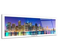 DECLINA - Tableau Design panoramique New York - Cadre Skyline Urbaine Moderne - Photo Sur Verre Acrylique Brillant - Atelier Français