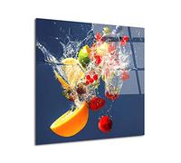 DECLINA - Tableau Mural Carré de Fruits - Décoration Murale Cuisine Fruits - Impression HD Sur Verre Acrylique - 80x80cm - Fabrication Française