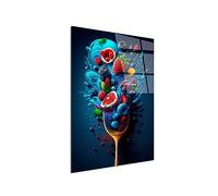 DECLINA, tableau mural, impression sur verre acrylique, décoration moderne, tableau déco assortiment de fruits, art mural contemporain, cadre design élégant, 80x120 cm