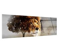 DECLINA - Tableau Mural LE ROI DE LA Jungle - Art Mural Jungle - Photo Murale sur Verre Acrylique - Fabriqué en France - 80 x 30 cm