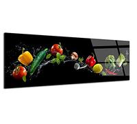 DECLINA - Tableau Mural Panoramique Légumes - Cadre Cuisine Ambiance Gourmande - Impression HD Sur Verre Acrylique - Fabrication Française
