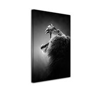 DECLINA - Tableau Mural Rugissement du Lion - Décoration Animale de Caractère - Impression HD sur toile - Atelier français - 50x80 cm