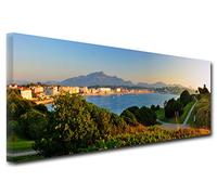 DECLINA Tableau panoramique imprimée Saint Jean DE Luz - Impression Photo Paysage sur toile décoration murale - Déco maison, cuisine, salon, chambre adulte - 120x50 cm