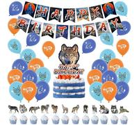 Deco Anniversaire Loup Anniversaire Décorations Loup Ballons Anniversaire Loup Décorations Gâteaux Wolf Bannière Anniversaire
