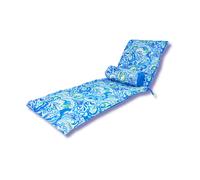 Coussin de Transat avec Traversin - 195x60x5 cm - Déperlant, Résistant aux UV et Confortable - Matelas pour Chaise Longue et Bain de Soleil - Motif Arabesque