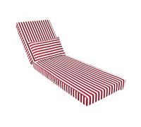 Coussin bain de soleil premium 190x60 cm avec coussin - Rayure rouge