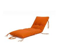 deco arts Coussin Bain de Soleil - Coussins Rectangulaires pour Chaise Longue - Coussin Capitonné avec Traitement Déperlant et Poignées de Transport - Certifié Oeko-TEX - 185x55 cm, Orange