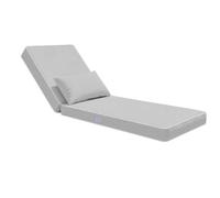 deco arts Coussin Bain de Soleil Premium - 190x60x10 cm - Matelas pour transat avec Coussin - Déhoussable, déperlant, Anti-UV, très Confortable - 190x60x10 cm - Gris Clair