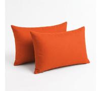 deco arts Coussin de décoration extérieur 60x35 cm, Lot de 2 - Déhoussable, déperlant, Anti-UV, pour Fauteuil ou canapé de Jardin - Orange
