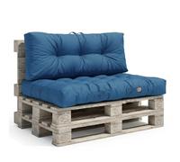 Lot coussins extérieur pour palette bleu pétrole 120x80 Imperméables Anti-UV DECOARTS