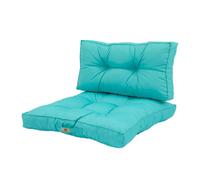 Coussins pour salon de jardin capitonné 60x60cm Bleu caraibes