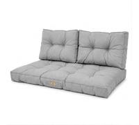 deco arts Coussins pour Salon de Jardin - Coussins extérieur - 100x50 cm - Coussin de Remplacement pour Fauteuil, Banc & Chaise d'extérieur - Imperméable, Confortable & capitonné - Gris Galet