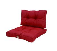 deco arts Coussins pour Salon de Jardin - Coussins extérieur - 50x50 cm - Coussin de Remplacement pour Fauteuil, Banc & Chaise d'extérieur - Imperméable, Confortable & capitonné - Rouge