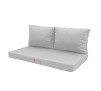 Coussins pour salon de jardin déhoussable 100x50cm - Gris galet