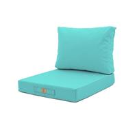 deco arts Coussins pour Salon de Jardin Déhoussable - Coussins extérieur - 50x50 cm - Coussin de Remplacement pour Fauteuil, Banc & Chaise d'extérieur - Imperméable & Confortable - Bleu caraïbes