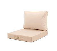deco arts Coussins pour Salon de Jardin Déhoussable - Coussins extérieur - 50x50 cm - Coussin de Remplacement pour Fauteuil, Banc & Chaise d'extérieur - Imperméable & Confortable - Beige