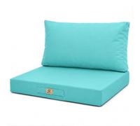 deco arts Coussins pour Salon de Jardin Déhoussable - Coussins extérieur - 60x70 cm - Coussin de Remplacement pour Fauteuil, Banc & Chaise d'extérieur - Imperméable & Confortable - Bleu caraïbes