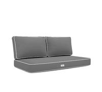 Coussins pour salon de jardin premium déhoussable 100x50cm - Gris foncé