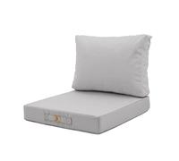 deco arts Coussins pour Salon de Jardin Déhoussable - Coussins extérieur - 50x50 cm - Coussin de Remplacement pour Fauteuil, Banc & Chaise d'extérieur - Imperméable & Confortable - Gris Galet