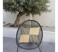 Déco arts Housse coussin raphia - 45x45 cm - Beige/noir
