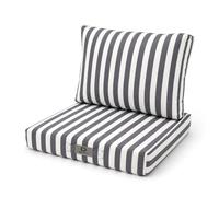 Coussins pour salon de jardin déhoussable 60x60cm - Rayure Gris foncé